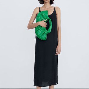 Zara Midi Slip Dress with Shoulder Tie, NWT
